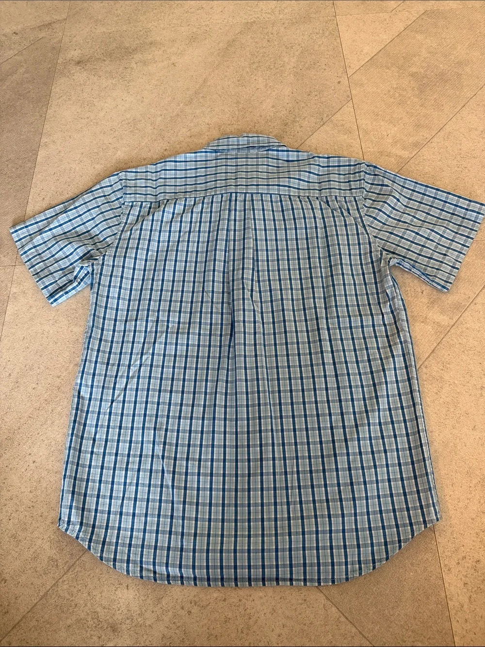 GAP KIDS BLUE PLAID SHORT SLEEVE BUTTON UP SHIRT BOYS SIZE 12/XL